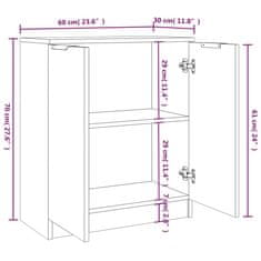 Vidaxl Komoda 2 kosa črna 60x30x70 cm konstruiran les