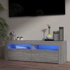 Vidaxl TV omarica z LED lučkami siva sonoma 120x35x40 cm
