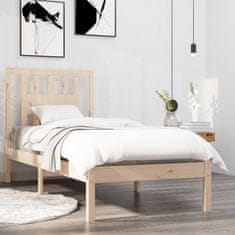Vidaxl Posteljni okvir iz trdnega lesa 90x190 cm 3FT