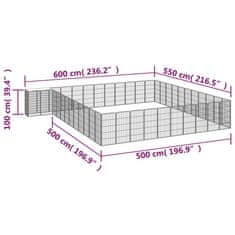 Vidaxl Pasja ograda s 46 paneli črna 50x100 cm prašno barvano jeklo