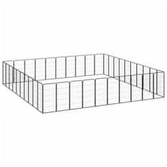 Vidaxl Pasja ograda s 40 paneli črna 50x100 cm prašno barvano jeklo