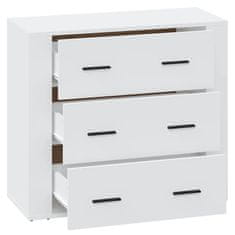 Vidaxl Komoda bela 80x33x70 cm inženirski les