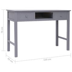 Vidaxl Pisalna miza siva 110x45x76 cm les