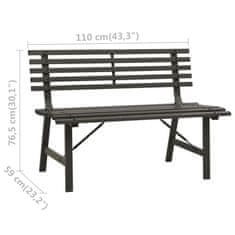 Vidaxl Vrtna klop 110 cm jeklo črne barve