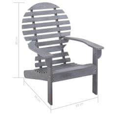 Vidaxl Adirondack stol trden akacijev les siv
