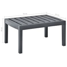 Vidaxl Vrtna mizica antracitna 78x55x38 cm plastična