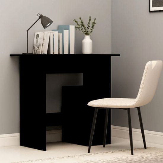 Vidaxl Pisalna miza črna 80x45x74 cm iverna plošča