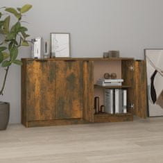 Vidaxl Komoda 2 kosa dimljen hrast 60x30x70 cm konstruiran les