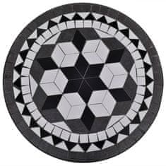 shumee Bistro garnitura 3-delna s keramičnimi ploščicami črno/bela