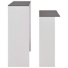 Vidaxl Barska miza z 2 površinama bela in siva 130x40x120 cm