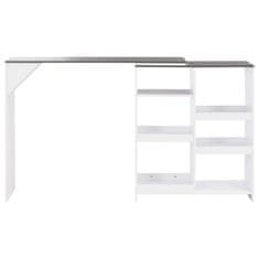 Vidaxl Barska miza s premično polico bela 138x39x110 cm