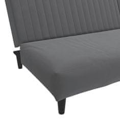 Greatstore Kavč dvosed z ležiščem temno siv žamet