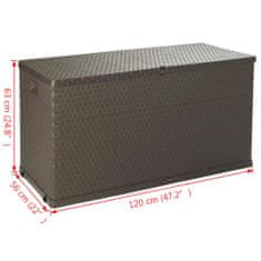 Vidaxl Vrtna škatla za shranjevanje 120x56x63 cm rjava