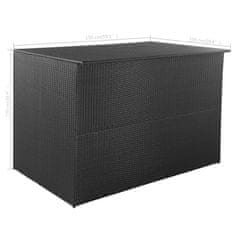 Vidaxl Vrtna škatla za shranjevanje poli ratan 150x100x100 cm črna
