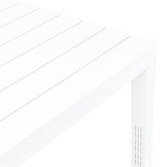 Vidaxl Vrtna miza bela 78x78x72 cm plastika