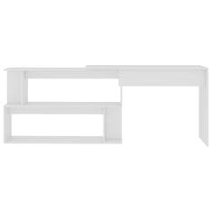 Vidaxl Kotna pisalna miza bela 200x50x76 cm iverna plošča