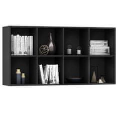 Vidaxl Knjižna omara / komoda črna 66x30x130 cm iverna plošča