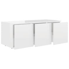 Vidaxl TV omarica visok sijaj bela 80x34x30 cm iverna plošča