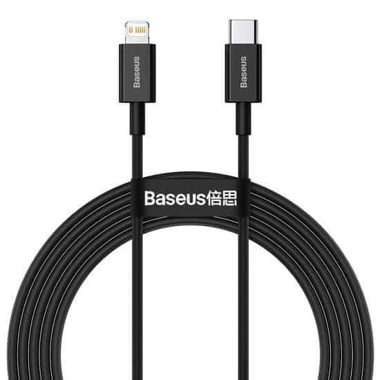 BASEUS Kabel USB-C na Lightning Superior Series, 20W, PD, 2m (črn)