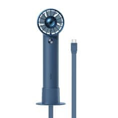 BASEUS Flyer Turbine prenosni ročni ventilator + kabel USB-C (modri)