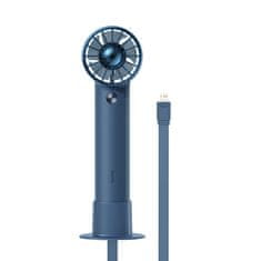 BASEUS Flyer Turbine prenosni ročni ventilator + kabel Lightning (modri)