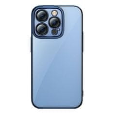 BASEUS Zaščitni set prozornega ohišja Glitter in kaljenega stekla za iPhone 14 Pro (modra)