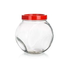 Banquet Stekleni kozarec WALLIBUCK 1,5 l, rdeč pokrov, komplet 6 kosov
