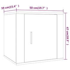 Vidaxl Nočna omarica 2 kosa betonsko siva 50x39x47 cm