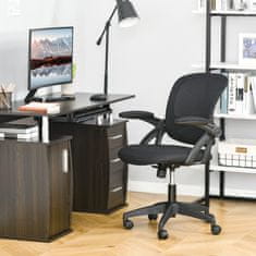 VINSETTO Ergonomski pisarniški stol z mrežastim naslonom in oblazinjenim sedežem, nastavljiva višina, 65,5x61,5x88-
97,5 cm, črna