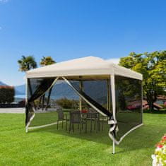 OUTSUNNY vodoodporen gazebo odstranljive stene z nosilno vrečko vrt jekla
oxford 3x3m kaki