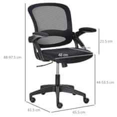 VINSETTO Ergonomski pisarniški stol z mrežastim naslonom in oblazinjenim sedežem, nastavljiva višina, 65,5x61,5x88-
97,5 cm, črna