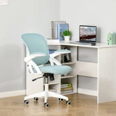 VINSETTO Ergonomski pisarniški stol Vinsetto z mrežastim naslonom in oblazinjenim sedežem, nastavljiva višina, 65,5x61,5x88-97,5 cm, svetlo modra
