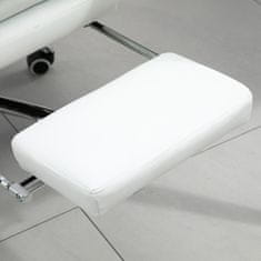 VINSETTO pisarniški stol iz belega usnja, nastavljiva višina s 155° nagibom naslona za hrbet in naslona za noge