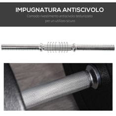 HOMCOM 40kg komplet telovadnih palic (4x5kg, 4x2,5kg,
4x1,5kg), telovadne uteži z 12 diski po 1,5kg, 2,5kg, 5kg, փ25mm, za trening doma