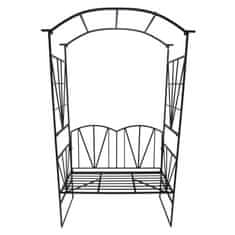 OUTSUNNY vrtna klop za 2 osebi s kovinsko pergolo 115 x 59 x 203 cm črna