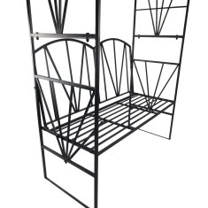 OUTSUNNY vrtna klop za 2 osebi s kovinsko pergolo 115 x 59 x 203 cm črna