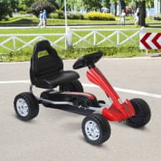 HOMCOM pedal go kart ergonomski
sedež za otroke 3 leta 80x49x50cm rdeča