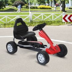 HOMCOM pedal go kart ergonomski
sedež za otroke 3 leta 80x49x50cm rdeča