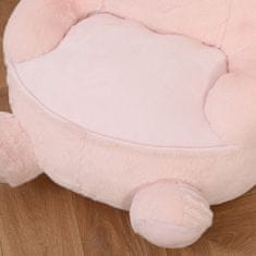 HOMCOM HOMCOM plišast otroški fotelj v obliki zajca z nedrsečim podstavkom, roza spalnica, 60x50x59cm