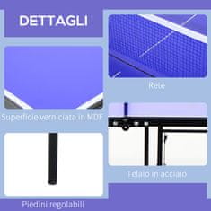 HOMCOM 153 x 76,5 x 67cm modra in črna zložljiva miza za namizni tenis iz
mdf lesa