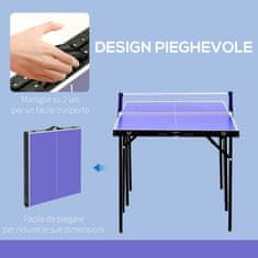 HOMCOM 153 x 76,5 x 67cm modra in črna zložljiva miza za namizni tenis iz
mdf lesa