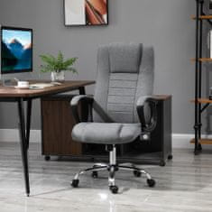 VINSETTO Vinsetto predsedniški ergonomski vrtljivi in oblazinjeni pisarniški stol z nastavljivo višino in nagibom, 62 x 76 x 110-119 cm