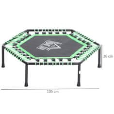 HOMCOM 106 cm jekleni trampolin za odrasle in otroke - za notranjo uporabo, na prostem, doma, v telovadnici - obremenitev:
100 kg