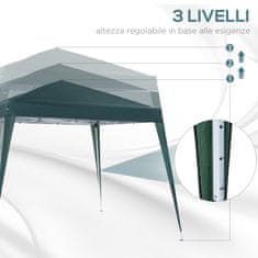 OUTSUNNY zložljiv vrtni gazebo 3x3m, jekleni okvir, vetrovne vrvi in torba za prenašanje,
zelena