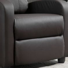 HOMCOM HOMCOM masažni fotelj Relax z 8 načini in 5 intenzivnostmi, naslanjač z naslonom za noge in daljinskim upravljalnikom, PU usnje, rjava barva