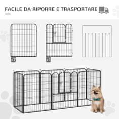 PAWHUT Ograja za pse in
mladiče, modularna kovinska in jeklena notranja in zunanja pasja ograja 8
Plošče 79x100cm