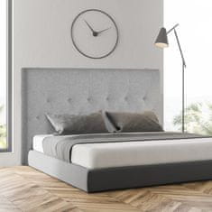 HOMCOM Oblazinjeno vzglavje zakonske postelje, gumbno prešito vzglavje in oblazinjenje iz tkanine za spalnico, 160x120cm, siva