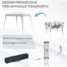 OUTSUNNY zložljiv vrtni gazebo 3x3m, jekleni okvir, vetrovne vrvi in torba za prenašanje,
bela