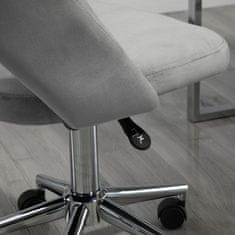 VINSETTO Vinsetto Ergonomski vrtljivi pisarniški stol, oblazinjen pisarniški stol z nastavljivo višino, siv 49x54x79-91cm