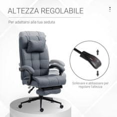 VINSETTO Ergonomski pisarniški stol Recliner z naslonom za glavo in noge
Izvlečno, 66x70x116- 124 cm, siva